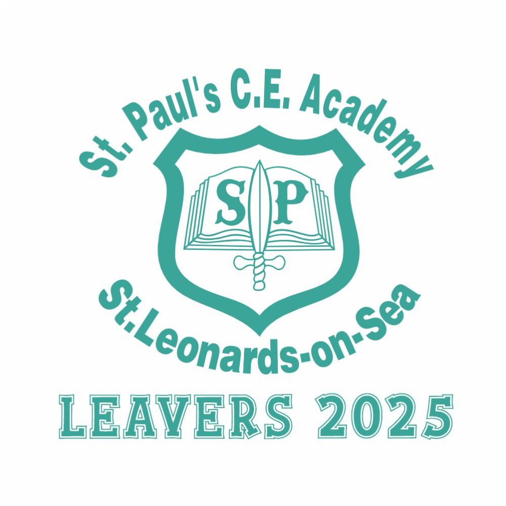 the school emblem of St Pauls Church of England Academy with text below that reads "LEAVERS 25".
